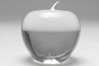 Appraisal: Tiffany Co Colorless Crystal Apple Paperweight Tiffany glass apple the