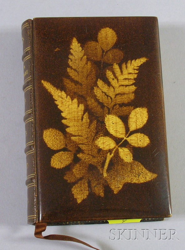 Appraisal: th Century New Testament with Fernware Stenciled Wooden Binding with