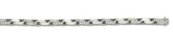 Appraisal: GOLD AND DIAMOND BRACELET White gold g Casual-elegant solid flat