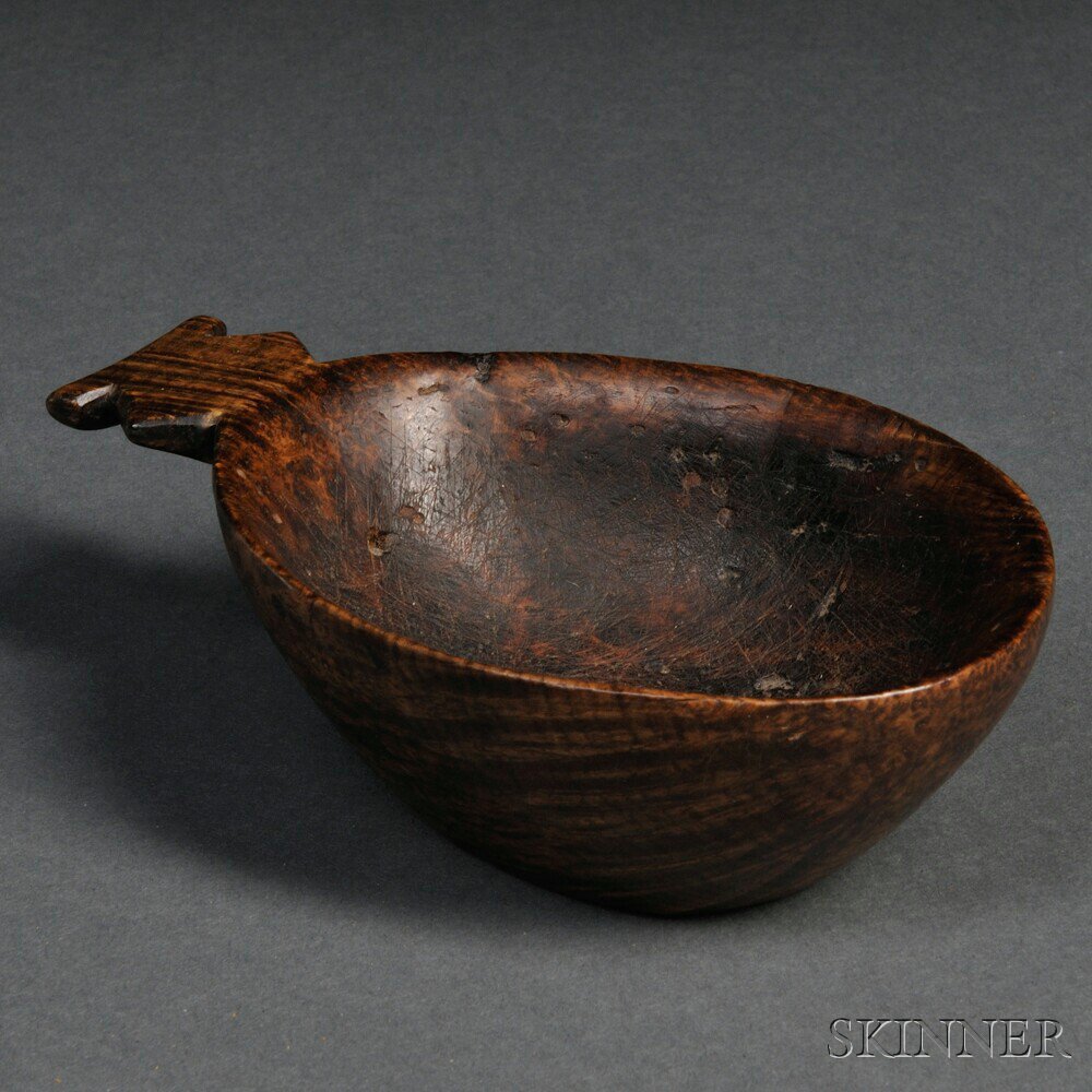 Appraisal: Small Woodlands Burl Bowl c th century oval form with