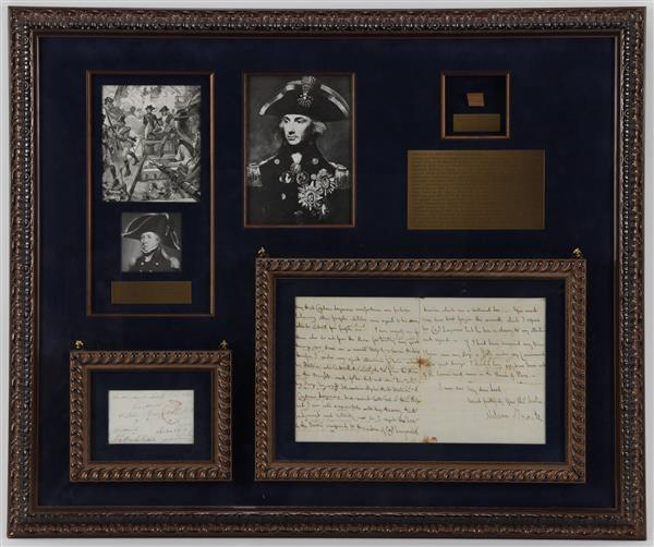 Appraisal: Signed letter by Horatio Nelson - in presentation frame Horatio