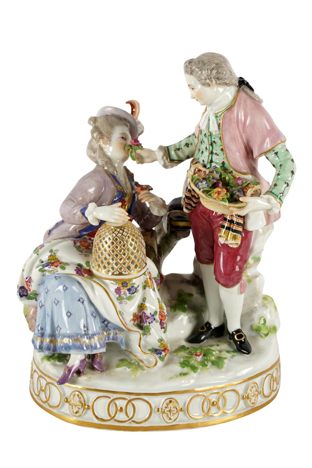 Appraisal: MEISSEN PORCELAIN GROUPdepicting flower bow and girl with mark to