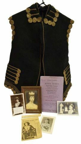 Appraisal: Black wool sleeveless coatee belonging to H M Queen Alexandra