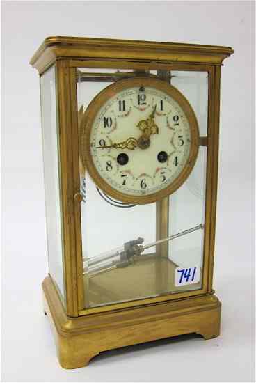 Appraisal: CRYSTAL REGULATOR MANTEL CLOCK French c the springwound -day time