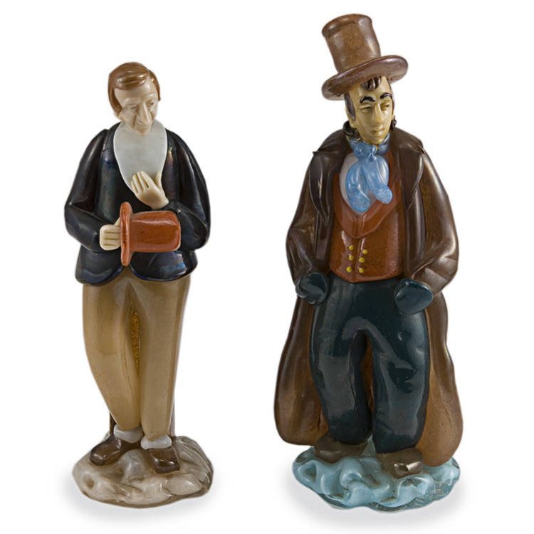 Appraisal: Pair of Bohemian Hand Blown Glass Figures Each in a