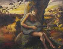 Appraisal: Frank Sapp American th Century The Guitar Player oil on