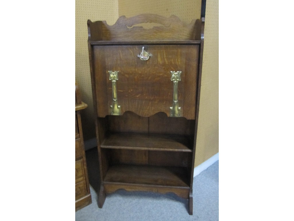 Appraisal: Arts and Crafts oak secretaire bookcase