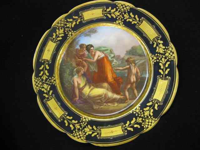 Appraisal: Royal Vienna Handpainted Porcelain Cabinet Plate ''Amor's Rache'' cupid maidens