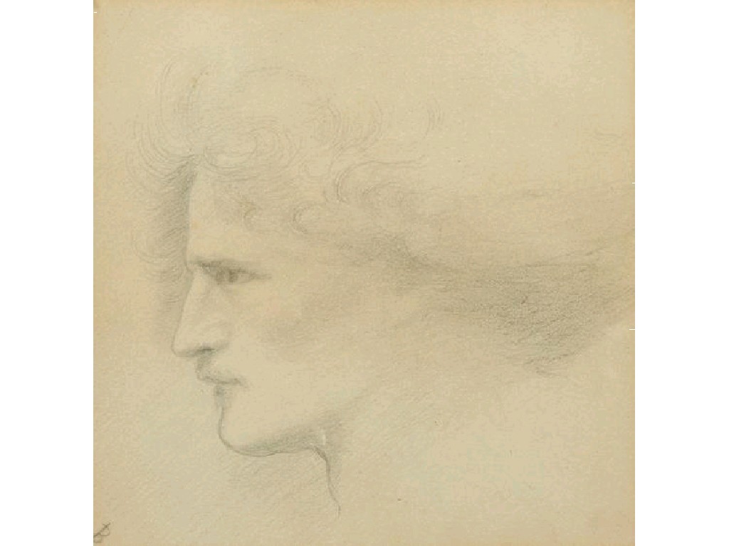 Appraisal: PRE-RAPHAELITE SCHOOL Monogram JB study of the head of a