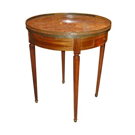 Appraisal: Louis XV Style Marble Top Mahogany Bouillotte Table Estimate nbsp