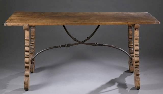 Appraisal: Spanish trestle table A Spanish trestle table Late th early