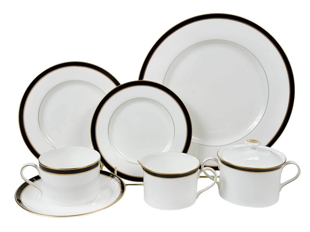 Appraisal: Tiffany Co 'Newport Black' Dinner Service for late th century