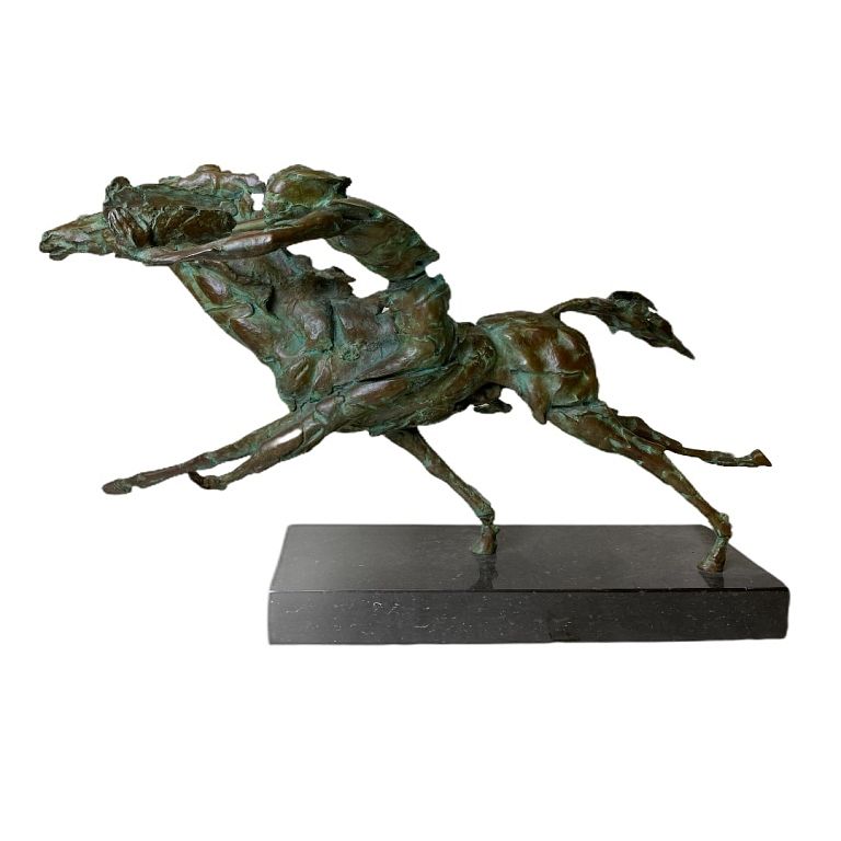 Appraisal: Artist Unknown Circa Bronze Horse Rider Artist Unknown Circa Bronze