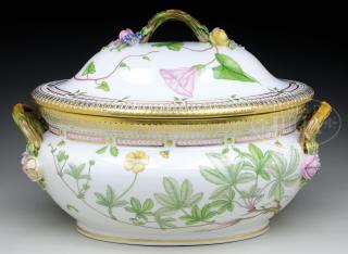 Appraisal: LARGE FLORA DANICA OVAL SOUP TUREEN WITH LID LARGE FLORA