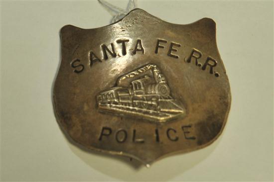 Appraisal: SANTA FE R R POLICE BADGE American late th and