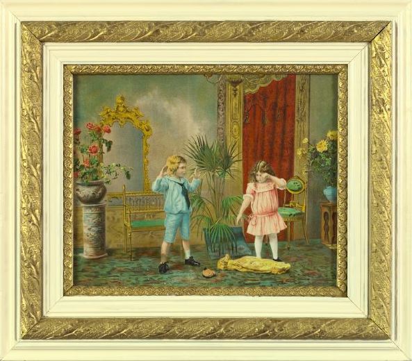 Appraisal: Pair of Hallen and Weiner New York Framed Chromolithographs ca