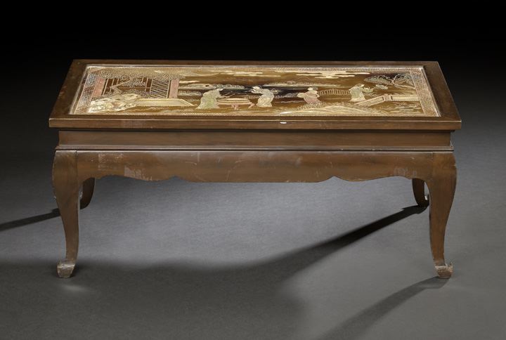 Appraisal: Chinese Coromandel Rectangular Plaque Made Into a Low Table th