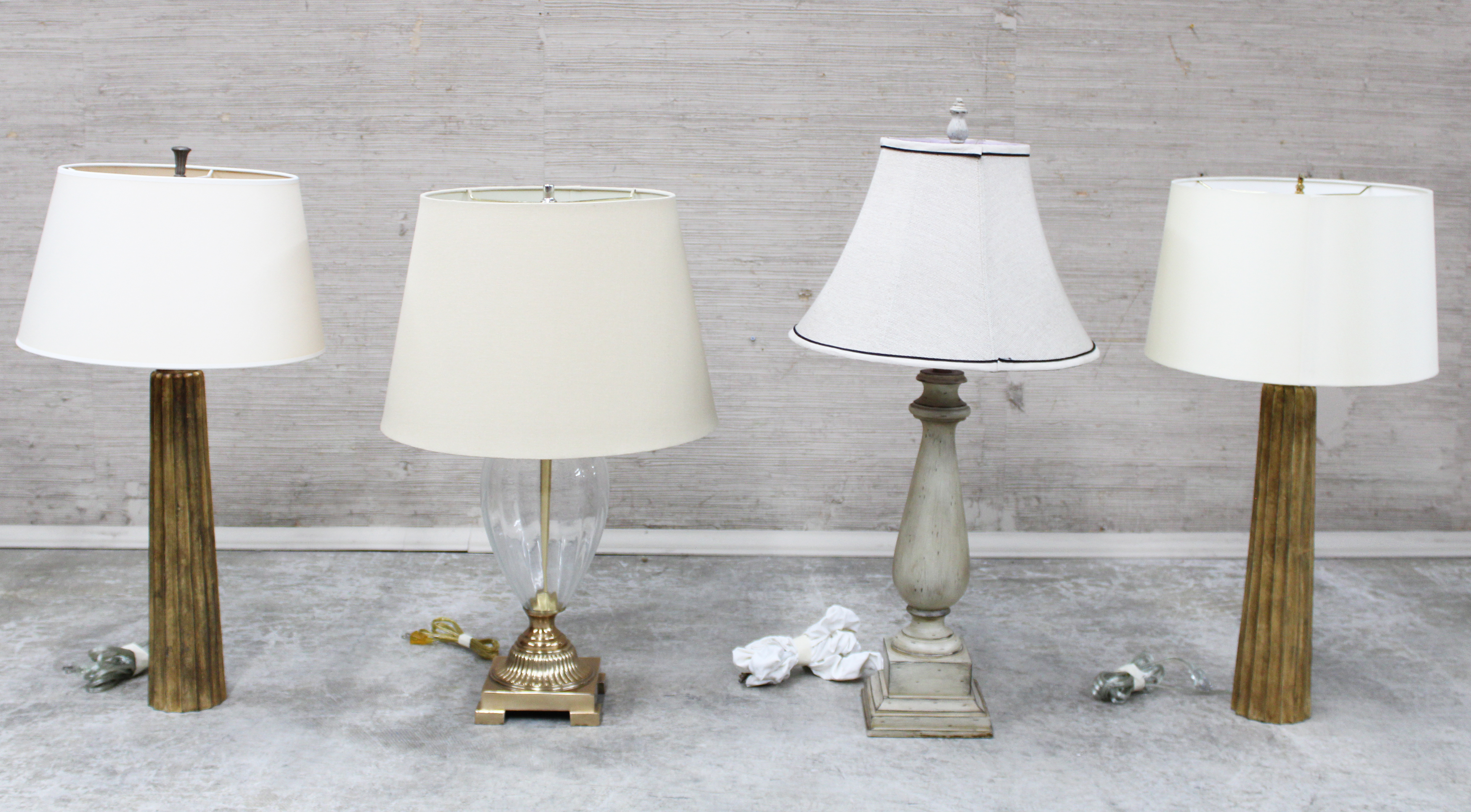 Appraisal: GROUP OF TABLE LAMPS Group of modern table lamps including