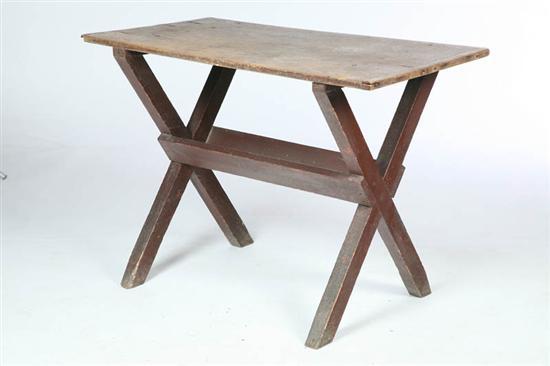 Appraisal: SAWBUCK TABLE Probably New England st half- th century pine