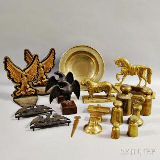 Appraisal: Twenty Mostly Brass Items including five engraved desk items a