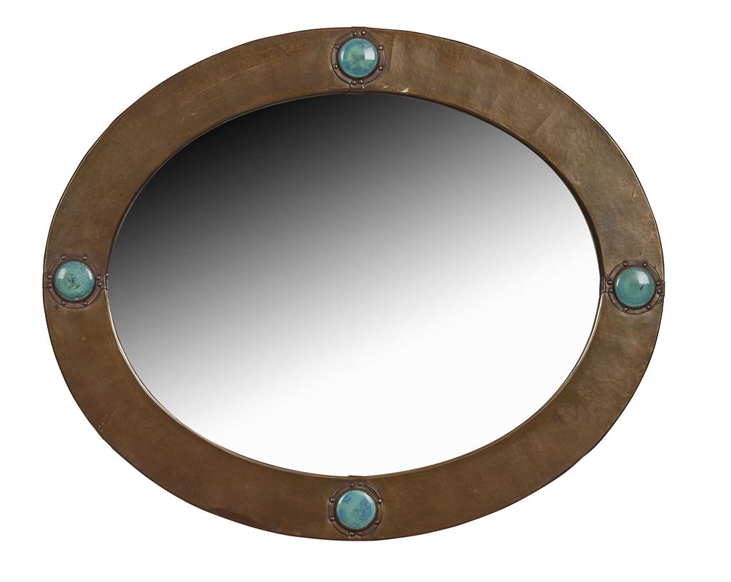 Appraisal: LIBERTY CO LONDON BRASS FRAMED OVAL WALL MIRROR CIRCA of