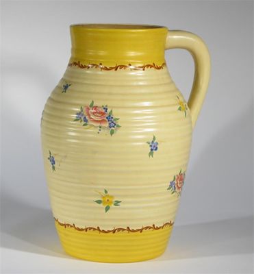 Appraisal: Pompadour' a Clarice Cliff single handled lotus jug printed and