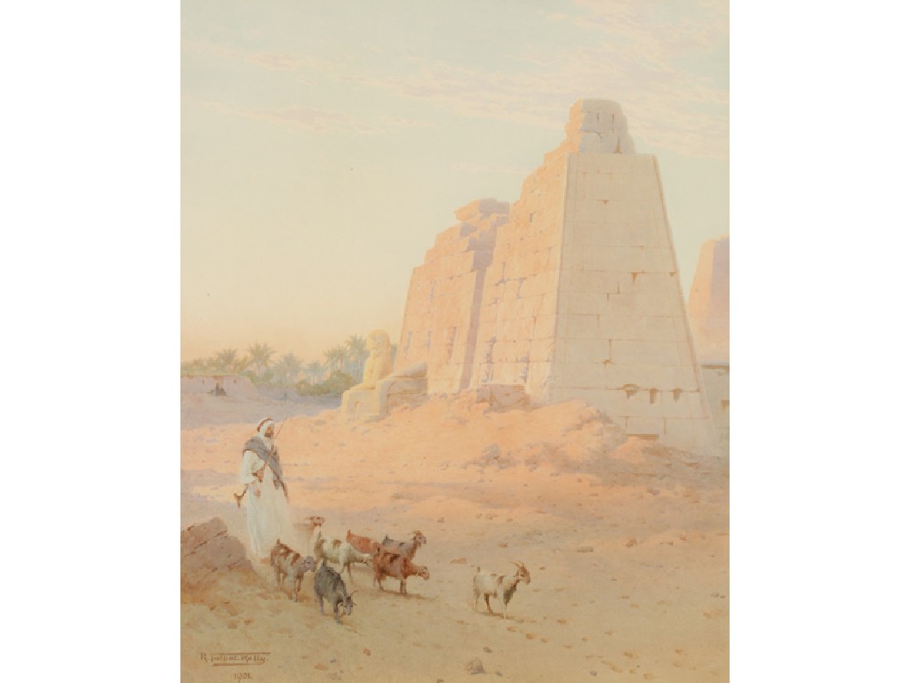 Appraisal: ROBERT GEORGE TALBOT KELLY A Pylon at Karnak signed and