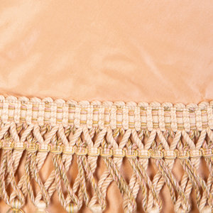 Appraisal: A Pale Pink Silk Table Skirt with Tasseled Trim Late