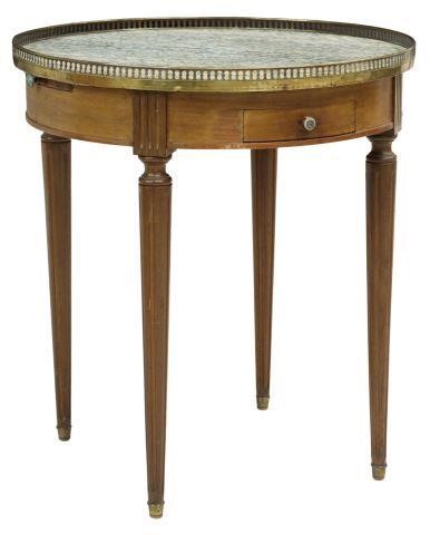 Appraisal: French Louis XVI style mahogany bouillotte table th c pierced