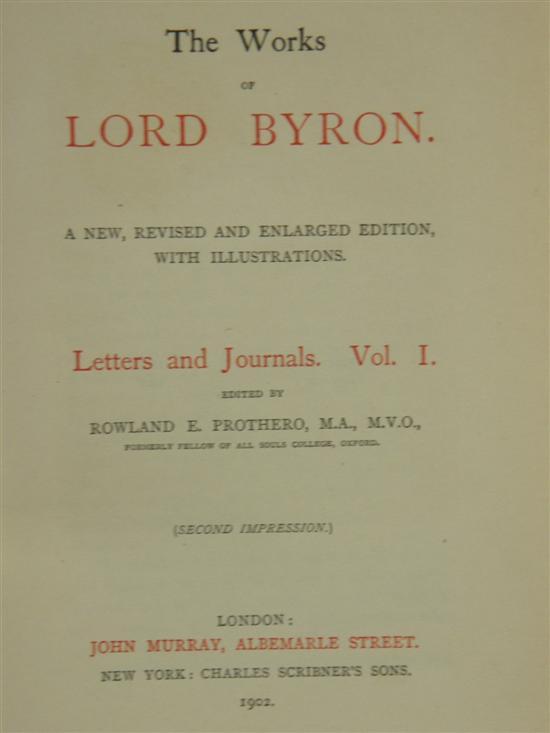 Appraisal: Byron's works publ Murray vols Macaulay' Works Albany edition publ