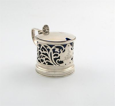 Appraisal: A Victorian silver mustard pot by Joseph Angell London cylindrical