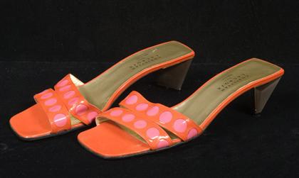 Appraisal: Christian Lacroix high-heel sandals s- s Orange and pink patent