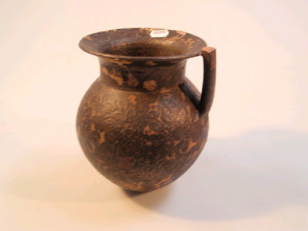 Appraisal: An Alan Wallwork Studio Pottery handled vase of ovoid form