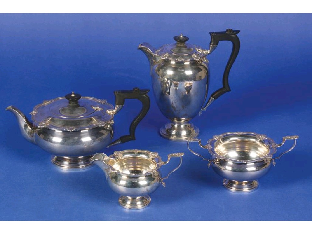 Appraisal: A FOUR PIECE TEA COFFEE SET of circular bellied form