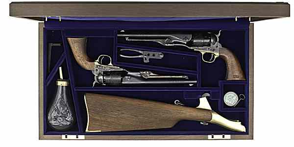 Appraisal: Colt Reproduction Cavalry Commemorative Cased Army with Shoulder Stock cal