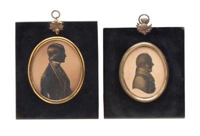 Appraisal: Two signed British silhouettes both portraits of a gentleman facing