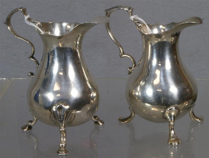 Appraisal: English baluster form cream pitchers mid th century obscured marks