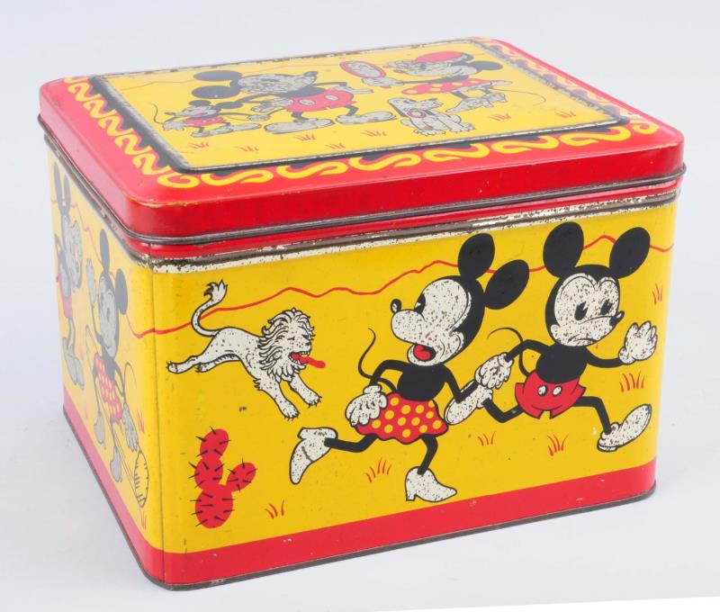 Appraisal: Scarce Disney Mickey Mouse Large Tin Box Circa s Hoffmann