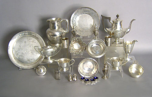 Appraisal: Large group of sterling silver serving pcs approx troy oz