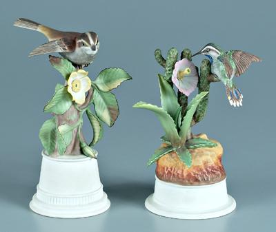 Appraisal: Two Boehm porcelain bird figurines hummingbird with cactus white horse