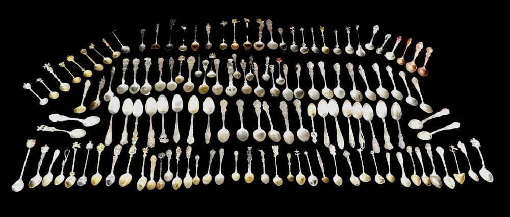 Appraisal: SILVER souvenir spoons late th early th C many sterling