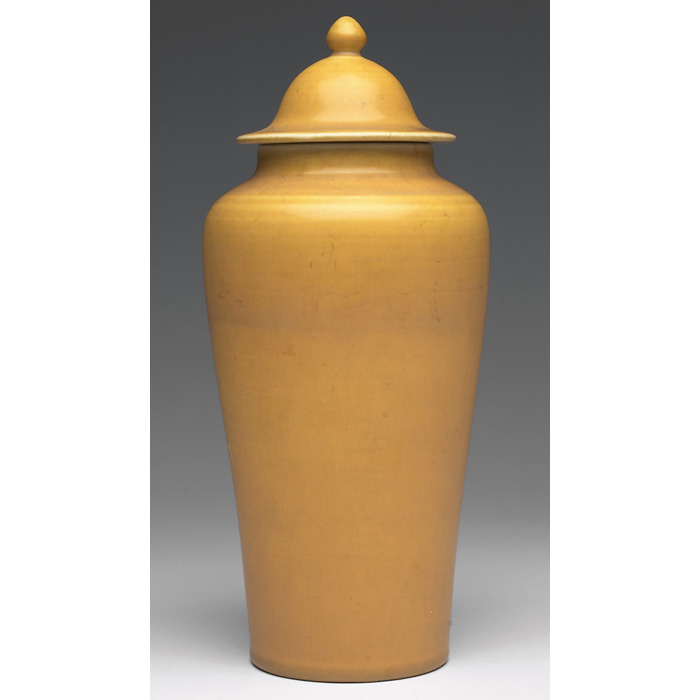 Appraisal: Rookwood covered vessel shouldered shape under a yellow and brown