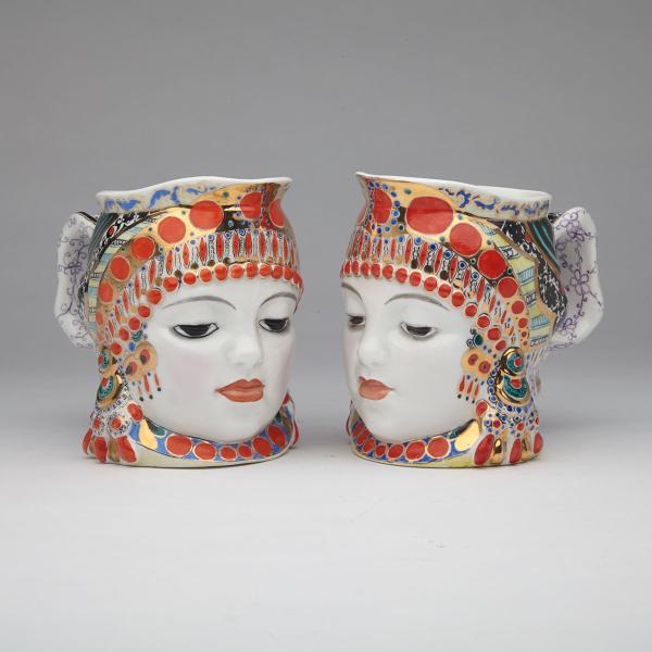 Appraisal: Pair of Lomonosov Jugs Natalia Danko mid- th century each