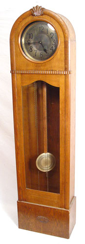 Appraisal: OAK GRANDFATHER CLOCK CA 'S Rounded top with oak case