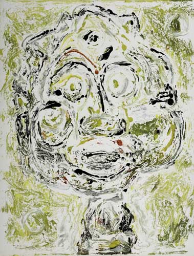 Appraisal: BEAUFORD DELANEY - Untitled Smiling Man Color oil monotype circa