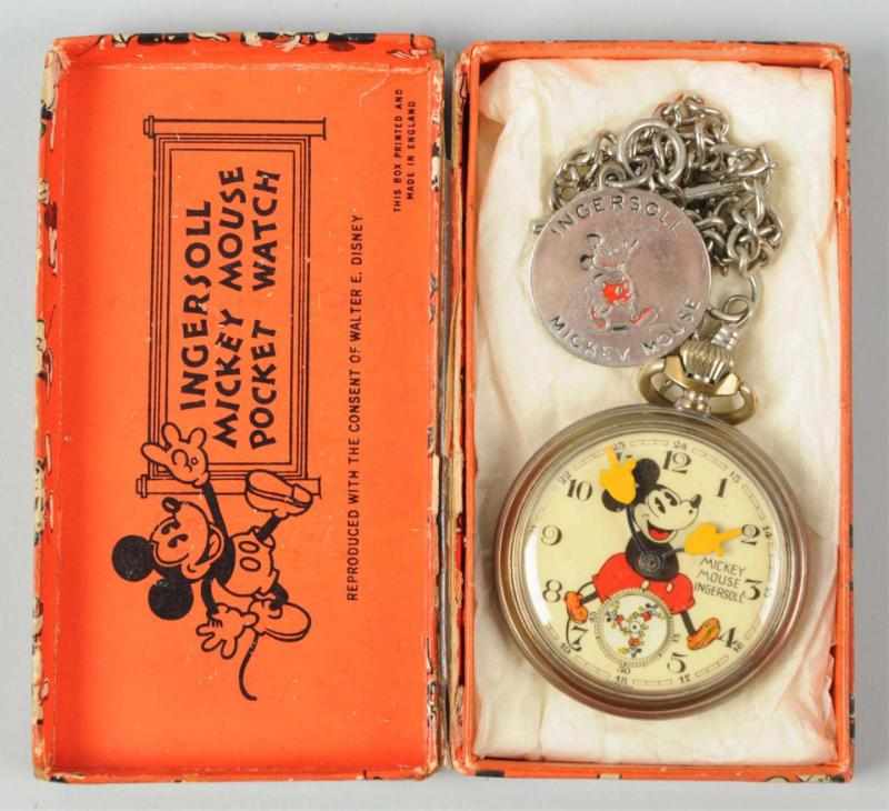 Appraisal: Walt Disney Mickey Mouse Character Pocket Watch Circa This is