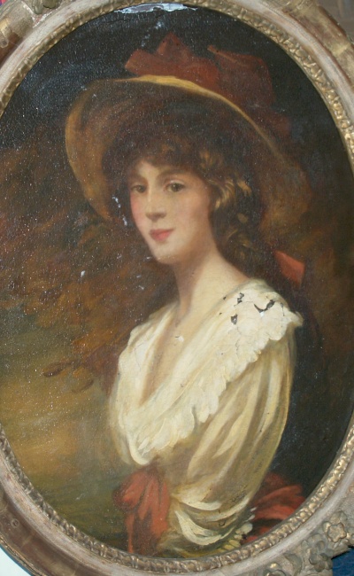 Appraisal: British School Late th Century Portrait of a Lady with