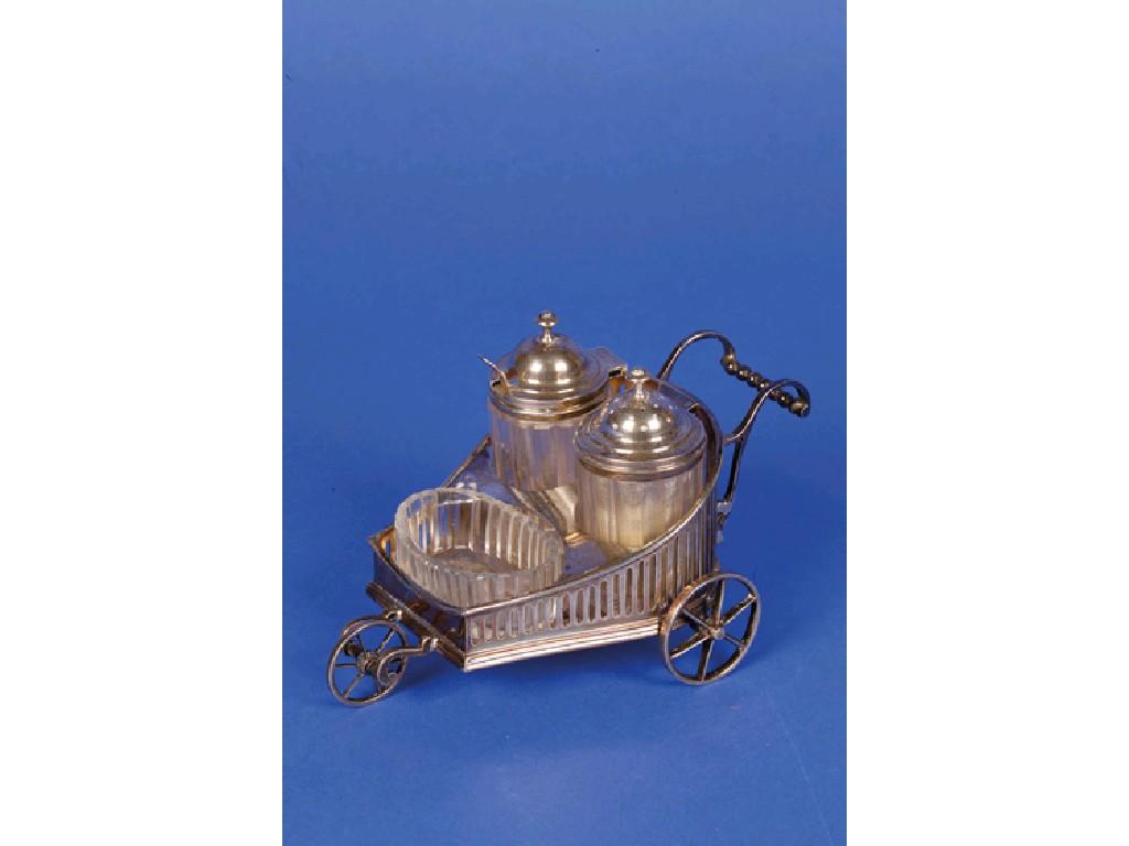 Appraisal: A NOVELTY CONDIMENT SET modelled in the form of a