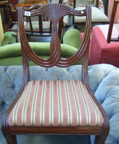 Appraisal: Two matched pairs of th century chairs with festoon swag