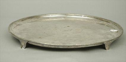 Appraisal: Circular Armorial Tray Replated by Tiffany Co